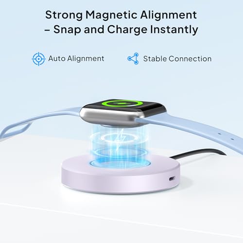 Elebase 5W for Apple Watch Ultra 3 Charger Dock Fast Charging Stand USBC - color: Purple