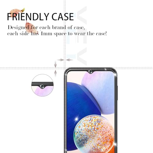 Galaxy A14 HD Clear Tempered Glass Screen Protector + Camera Lens Protectors, [2+2 Pack] [3D Glass] [Anti-Glare] [Bubble-Free] Screen Protector Glass For Samsung Galaxy A14 - size: Galaxy A14