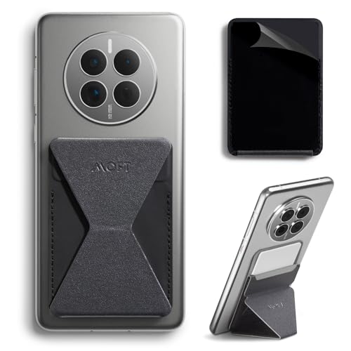 MOFT Phone Stand, Adhesive Card Holder Fits 2-3 Cards, Slim & Portable Phone Wallet, 2 Viewing Angles, RFID Blocking, Compatible with iPhone, Galaxy and Most Smartphones-Starry Grey - color: Starry Grey