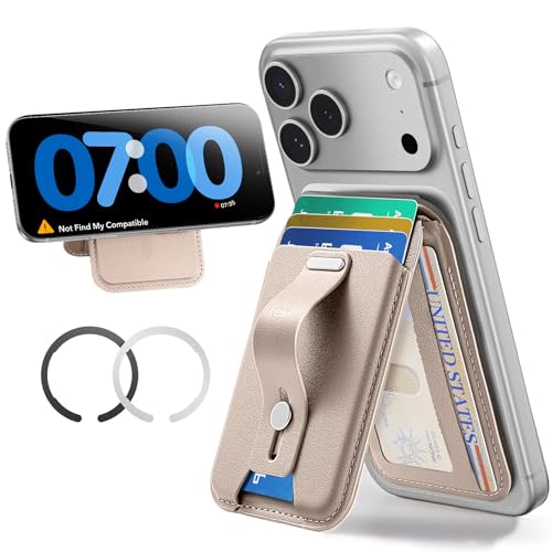 ESR for MagSafe Wallet Stand with Grip, 5 Card Holder, RFID Blocking - color: Desert Titanium