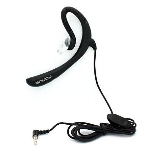 Wired Headset Mono Hands-Free Earphone 3.5mm Headphone Earpiece w Boom Mic Single Earbud [Black] for Tracfone LG Stylo 3 - Tracfone Samsung Galaxy Grand Prime - Tracfone Samsung Galaxy J3 Luna Pro