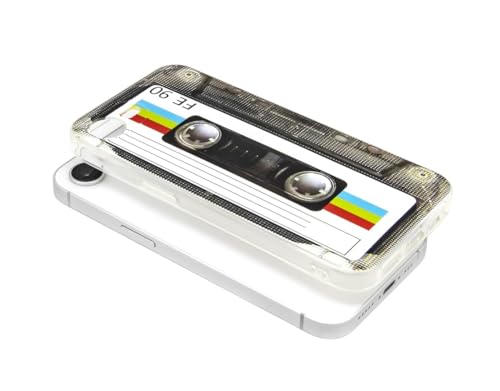 FAteamll Case for iPhone 16e Matte Finish Heavy Duty Soft Back Cover with Reinforced Corners TPU Soft Bumper Retro Cassette Tape Case Compatible with iPhone 16e