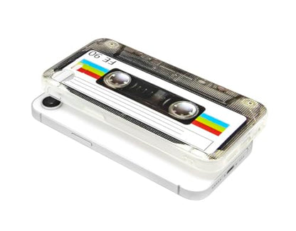 FAteamll Case for iPhone 16e Matte Finish Heavy Duty Soft Back Cover with Reinforced Corners TPU Soft Bumper Retro Cassette Tape Case Compatible with iPhone 16e