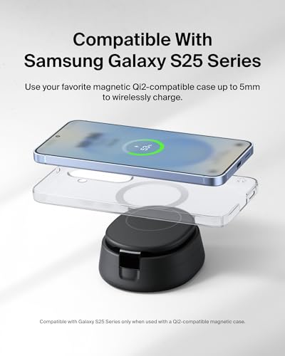 Belkin Qi2 15W Wireless Fast Charging Station, 2 in 1 iPhone Charger - color: Black, style: 2 in 1
