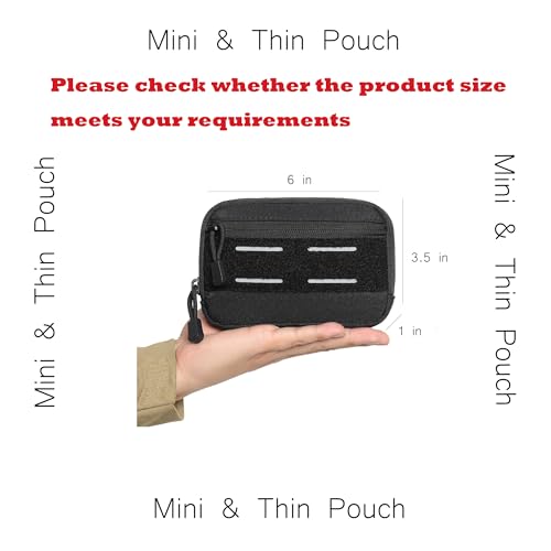 Mini Heavy Duty Tactical Belt Pouch for Men - Small Molle Pouch,Admin Pouch - color: khaki