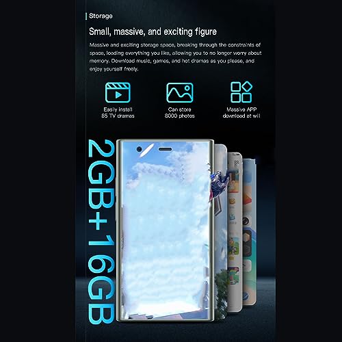 Diyeeni S23 Pro Mini Smartphone 3.0 Inch 3D Glass, 2GB 16GB ROM, 2MP Rear Camera, 3G Pocket Cell Phone for 8.1, Dual Cameras, Backup Phone (Black)