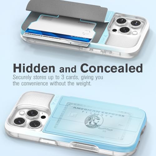 VENA vCommute for iPhone 16 Pro Wallet Case, Pastel Blue | Military-Grade Drop Protection, Premium Leather Magnetic Flap Cover, Hidden Card Holder, RFID Blocking, Multi-Angle Kickstand - color: Classic - Pastel Blue, size: iPhone 16 Pro
