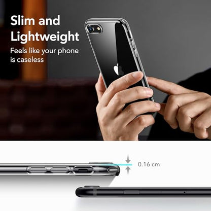 ESR for iPhone SE3/SE/8/7 Case, Stay Original, Transparent, Clear | Military-Grade Drop Protection, Slim, TPU material - color: Clear