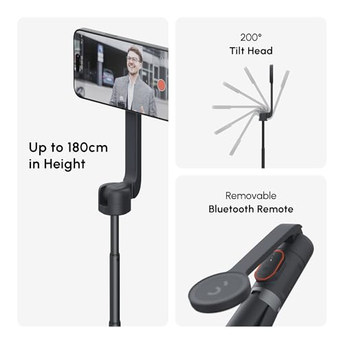 ShiftCam SnapStand Max – Magnetic Selfie Stick & Tripod – Compact, Foldable & Extendable with Tilt Head and Magnetic Bluetooth Remote (Stone, SnapStand Max) - color: Stone, size: SnapStand Max