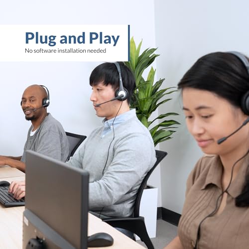 Cyber Acoustics AC-204 Stereo Headset with Ambidextrous Boom Mic - style: Stereo Headset