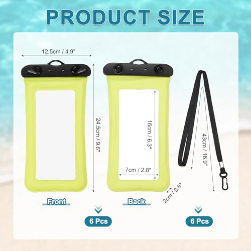 PATIKIL 3Pcs Waterproof Phone Pouch Floating No Sink Universal Cellphone Dry Bag Waterproof Phone Case for Kayaking Beach Swimming Hiking, Yellow - color: Yellow