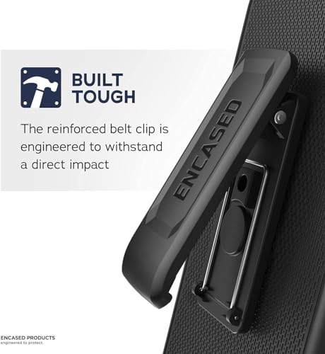 Encased Belt Case for Samsung Galaxy A54 5G with Screen Protector and Holster Clip, [Military Grade] Heavy Duty Protection (2023 FalconShield) - Black - size: A54 5G