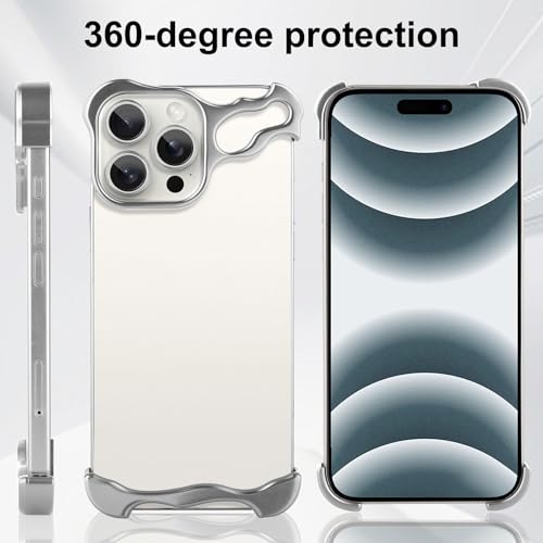 Frameless Phone Case Crafted for iPhone 16 Pro Max Silver - color: Aluminum Silver, size: iPhone 16 Pro Max