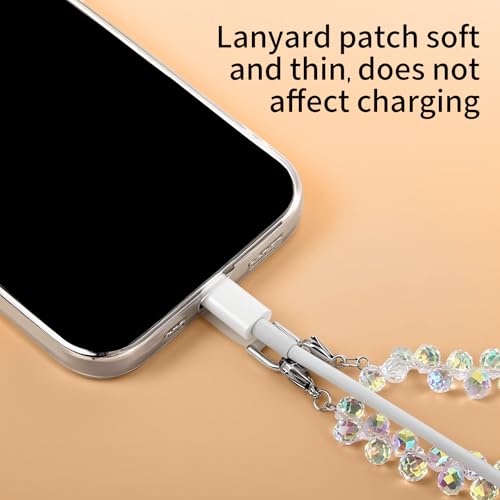 Phone Charm Detachable Metal Cellphone Wrist Strap for Women Girls, Cell Phone Lanyard - color: Bb-white