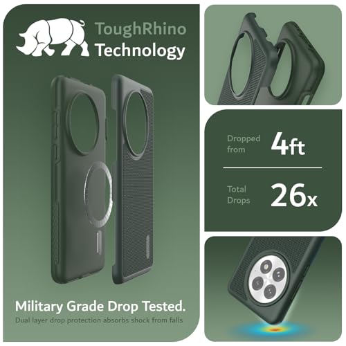 TUDIA MergeGrip [Magsafe Compatible] for OnePlus 13 Case 5G (2025) - [Military Grade Drop Tested] Dual Layer Shockproof Slim Heavy Duty Tough Cover Phone Cases - Pine Green - color: Pine Green, size: Magsafe Compatible