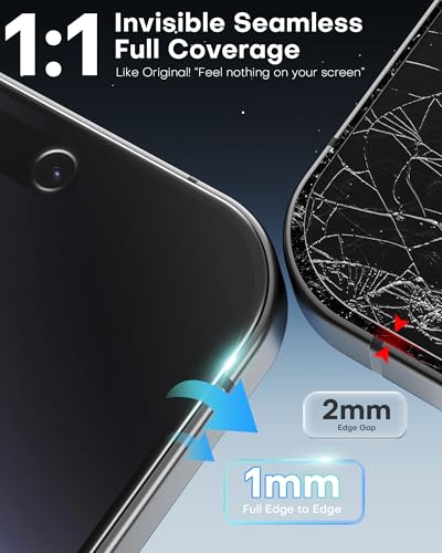 OMOTON 2 Pack for iPhone 16 Pro Privacy Screen Protector 6.3 inch - size: iPhone 16 Pro