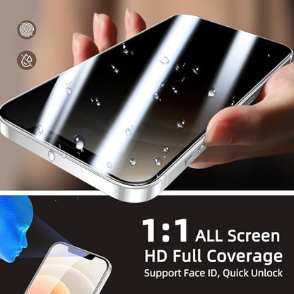 ruwa Privacy Screen Protector for iPhone 12 Pro Max [6.7 Inch][2-Pack] Anti-peep Tempered Glass Film with Easy Installation Alignment Frame, 9H Hardness, Scratch Resistant, Case Friendly - size: for iPhone 12 Pro Max-6.7 inch 2-Pack
