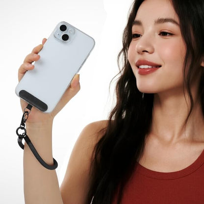 Phone Lanyard, Adjustable Wrist Strap, 2 Pads, Anti Theft Lanyard Crossbody, Multifunctional Cell Phone Neck Strap - color: Black