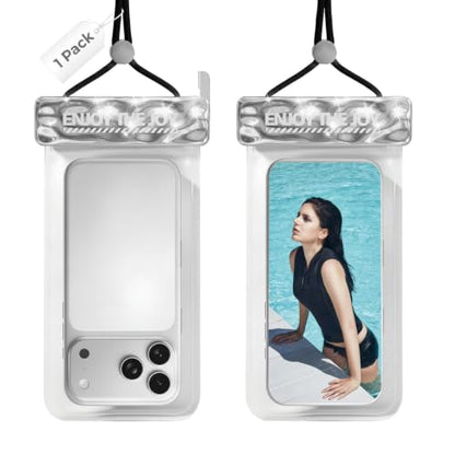 Waterproof Phone Pouch for iPhone 17 16 15 Pro Max IPX8 Silver-8.3 | Lightweight, Large Cellphone Dry Bag, IPX8 Rated, Beach Essential, Cruise Ship, 1 Pack, 8.3 inch - color: A4-Bright silver