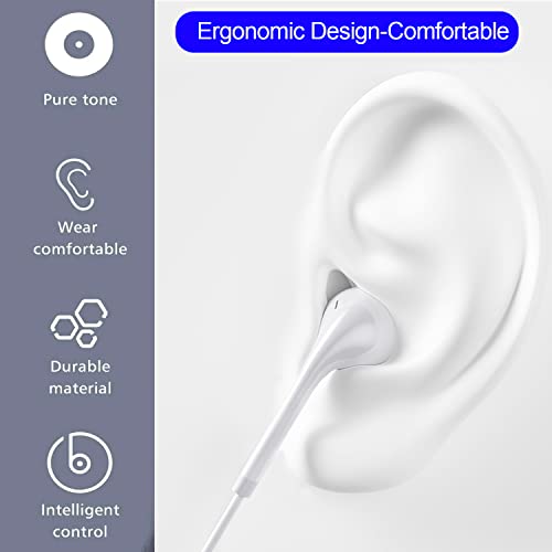 Cianyyee 6 Pack in Ear Earbuds Wired Headphones with Microphone - color: White