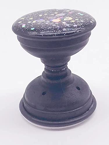 Expanding Phone Socket, Mount Holder Glitter Sparkle Bling for Cellphone Collapsible Stand Cell Phone Finger Foldable Holder Grip for Smartphones and Tablets (Black) - color: Black