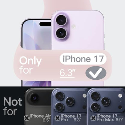 JETech Silicone Case for iPhone 17, Light Pink | Silky Soft Touch, Shockproof Protection, Scratch Resistant, Microfiber Lining - color: Light Pink, size: iPhone 17