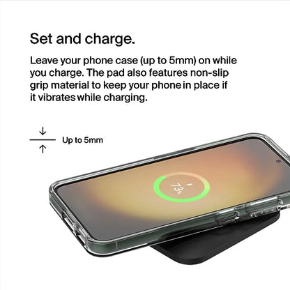 Belkin 15W Wireless Charging Pad, Compact Qi Charger for iPhone, Galaxy