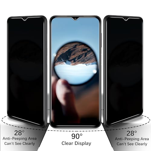 2 Pack Privacy Screen Protector for Samsung Galaxy A12/A13/A32/A03s - color: Black