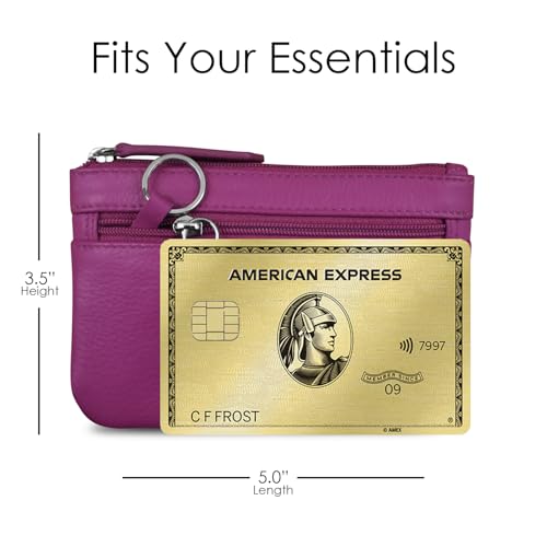 ili New York Leather Mini Compact Coin Purse - Orchid - color: Orchid