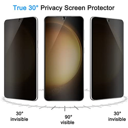 Galaxy S23 Privacy Screen Protector Support Fingerprint Unlock Case Friendly Flexible TPU Film, Anti Spy Full Adhesive Bubble Free Soft Film [Not Glass] for Samsung Galaxy S23 6.1 INCH