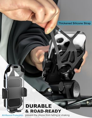 Stroller Phone Holder, [Secure Strap Protection] Phone Clamp Mount