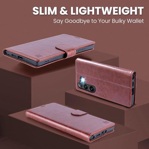 FLIPALM Wallet Case for Samsung Galaxy S26 Plus/S26+ 6.7", Brown | Card Holder, RFID Blocking, PU Leather Folio Flip, Kickstand, Protective Shockproof Cover - color: Brown, size: Samsung Galaxy S26 Plus