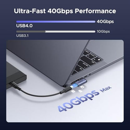 UGREEN 40Gbps Right Angle USB C Adapter Combo, 2-Pack 90 Degree Converter