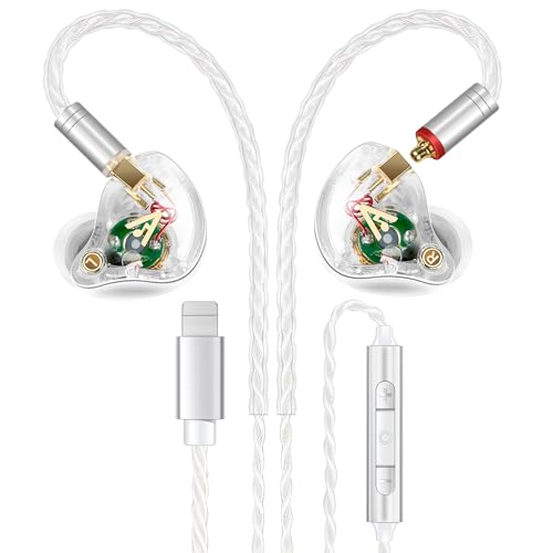 Audiovance Vibes 202ML HiFi Wired Earbuds for iPhone 14/13/12/11/X, Pro Max - color: 2-Clear
