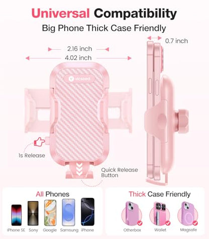 VICSEED Pink Air Vent Phone Holder for Your Car [ Sturdy & Secure ] - color: Pink