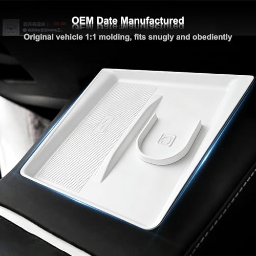 2-in-1 Wireless Charging Silicone Mat Fit for Tesla Model Y Juniper 2025+ - color: Black#2, size: Model Y Juniper