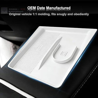2-in-1 Wireless Charging Silicone Mat Fit for Tesla Model Y Juniper 2025+ - color: Black#2, size: Model Y Juniper