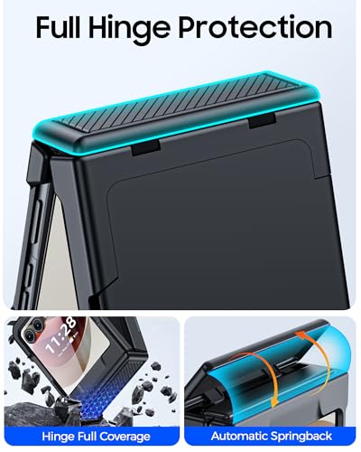 GooseBox for Motorola Razr 2026/Razr 2025 Case Wallet RFID Card Holder&Hinge Protection&HD Screen Protector, Full Body Shockproof Cover for Motorola Razr 2026/Razr 2025/Razr 2024(Black)