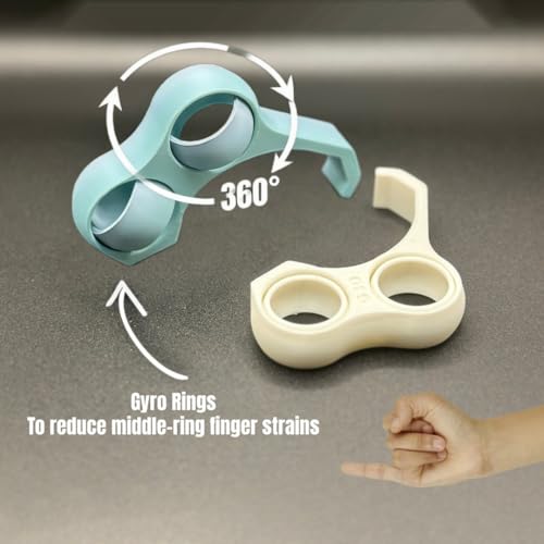 3D Printed Phone Finger Holder- 360° Rotatable Ring to Prevent Pinky/Ring Finger Strain,Stand for Back of Phone &a Bonus Phone Lanyard,Hand Grip for Mobile Devices. (2, Blue&Green) - color: Blue&green