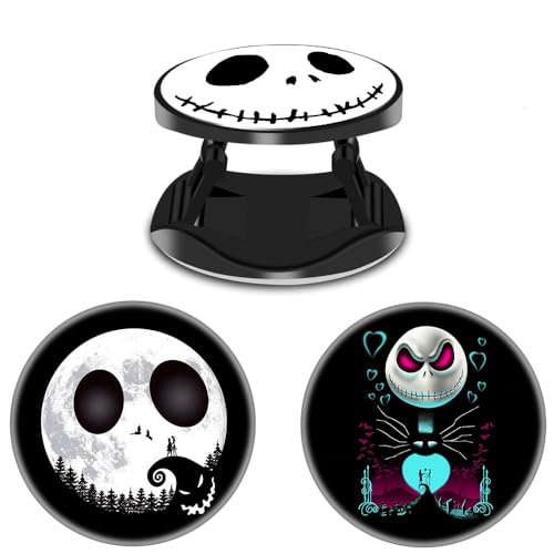 3 Pack/Multifunction Cell Phone Stand Holder and Grip Cute White Black Cartoon Foldable Phone Kickstand Mount Compatible for Smartphones