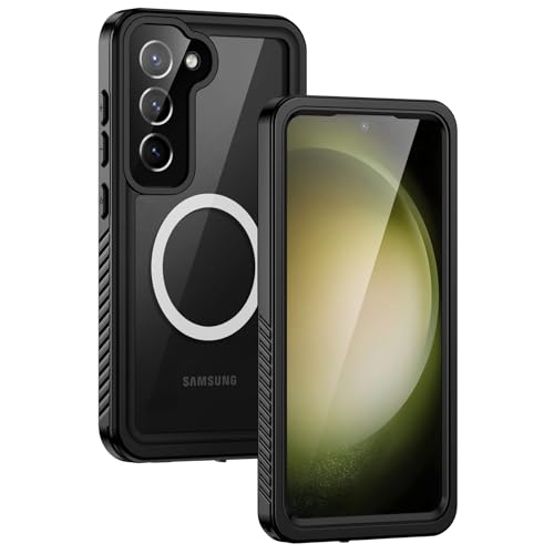 Lanhiem Magnetic for Samsung Galaxy S23 Phone Case, IP68 Waterproof Dustproof, Built-in Screen Protector, Rugged Full Body Shockproof Protective Cover for Galaxy S23 5G 6.1 Inch, Black - color: Magnetic+Black, size: for Galaxy S23