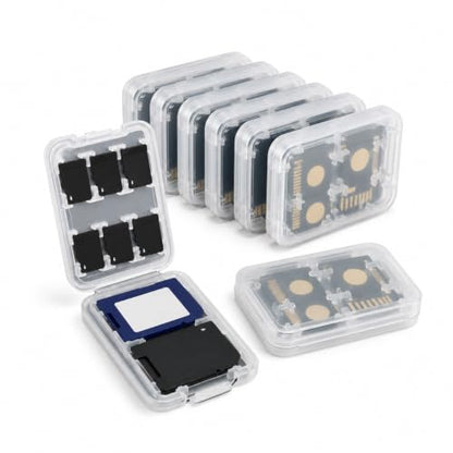 8 Pack SD Card Case, Memory Card Holder for Micro SD TF SIM Cards, Clear Storage Box