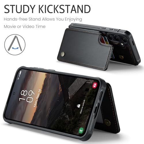 Kowauri for Samsung Galaxy S26 Case, PU Leather Wallet Case for Women Men with RFID Blocking Card Holder Slot Magnetic Closure Shockproof Protective Phone Cover for Samsung Galaxy S26 (Black) - color: Black