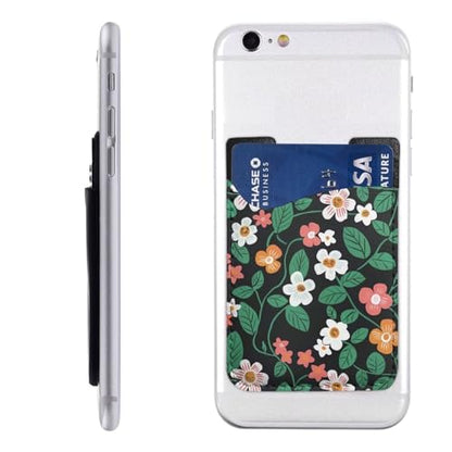 Phone Phone Adhesive Card Holder for Back Of Phone Floral Flower Stick-on ID Credit Card for All Smartphones PU Leather Card Holder Adhesive Pocket - color: Cute Flowers