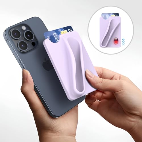 DOB SECHS Silicone Lip Holder with Card Holder Compatible with Lipstick Lip Glaze Phone Case Back Stick On Holder for iPhone and Android Smartphones （Purple, Small） - color: Purple, size: Small