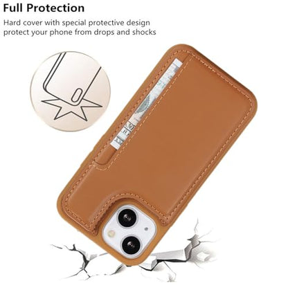 iCoverCase Compatible with iPhone 13 Mini Case with Card Holder, Wallet Phone Case for Women Men RFID Blocking PU Leather Protective Case 5.4 Inch (Light Brown) - color: Light Brown