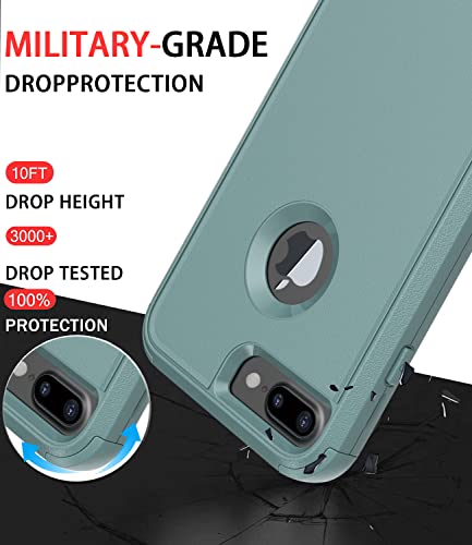 Diverbox for iPhone 8 Plus Case, iPhone 7 Plus Case [Shockproof] [Dropproof] [Dust-Proof],Heavy Duty Protection Phone Case Cover for Apple iPhone 8 Plus & 7 Plus (Pine Green) - color: Pine Green