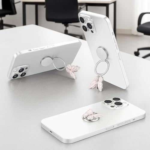 NXVX Butterfly Phone Ring Holder, Pink 360° Finger Grip & Kickstand - color: Pink Butterfly