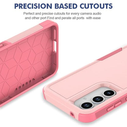 for Samsung Galaxy A35 5G Case: Dual Layer Protective Heavy Duty Cell Phone Cover Shockproof Rugged with Screen Protector - Military Protection Bumper Tough - Samsung Galaxy A35 5G 2024, Pink - color: Pink (PC) + Pink (TPU)