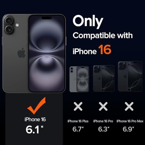 5 in 1 Clear Case for iPhone 16 6.1-Inch, with 2 Pack Full Coverage Tempered Glass Screen Protectors and Camera Lens Protectors, Non-Yellowing Shockproof Bumper Phone Cover - size: iPhone 16